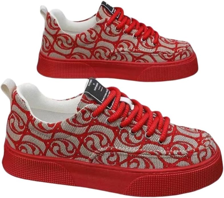 Мужские низкие кеды из холщовой ткани - стильные и удобные, повседневная обувь с толстой резиновой подошвой и шнуровкой для повседневного ношения, походов и бега - бежевый и черный узор Fmshi
Мужские низкие кеды из холщовой ткани - стильные и удобные, повседневная обувь с толстой резиновой подошвой и шнуровкой для повседневного ношения, походов и бега - бежевый и черный узор Fmshi