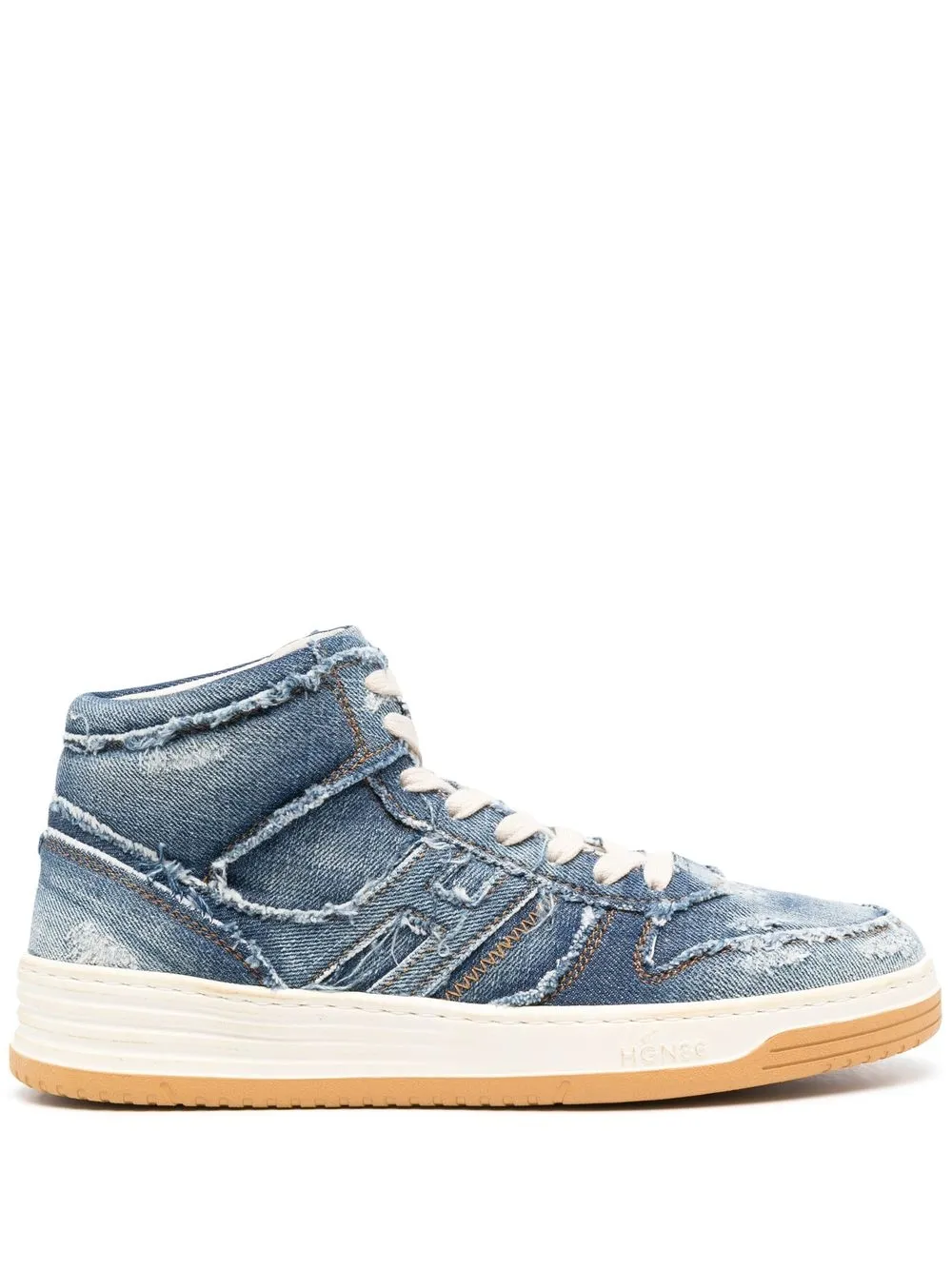 Высокие кроссовки из денима с эффектом потертости Hogan, синий
Высокие кроссовки из денима с эффектом потертости Hogan, синий