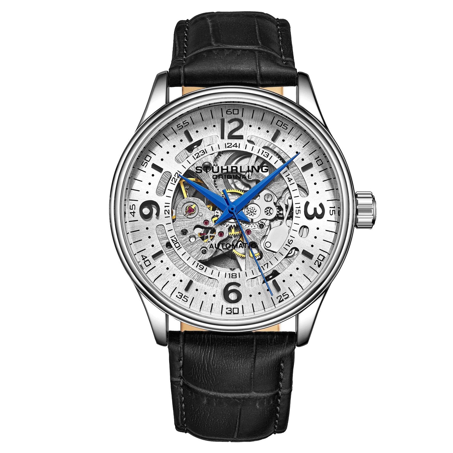 Дания, автоматические часы-скелетон, 42 мм, с кожаным ремешком STÜHRLING Original, серебро
Дания, автоматические часы-скелетон, 42 мм, с кожаным ремешком STÜHRLING Original, серебро