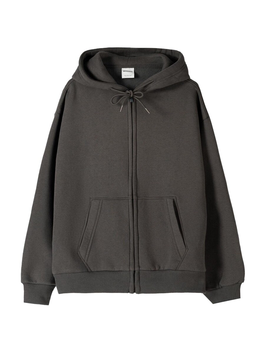 Толстовка с капюшоном на молнии Bershka, антрацит
Толстовка с капюшоном на молнии Bershka, антрацит