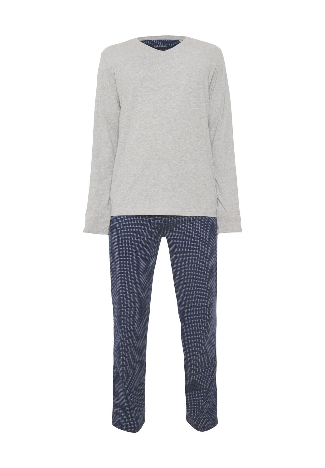 Мужские пижамы с v-образным вырезом Dunmore, цвет Hellgrau Dunkelblau 
Мужские пижамы с v-образным вырезом Dunmore, цвет Hellgrau Dunkelblau