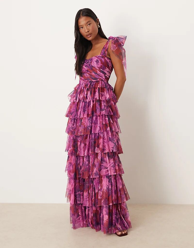 Платье макси из тюля с кружевом и бисером, с бантом на плече, с красным абстрактным принтом
Платье макси из тюля с кружевом и бисером, с бантом на плече, с красным абстрактным принтом