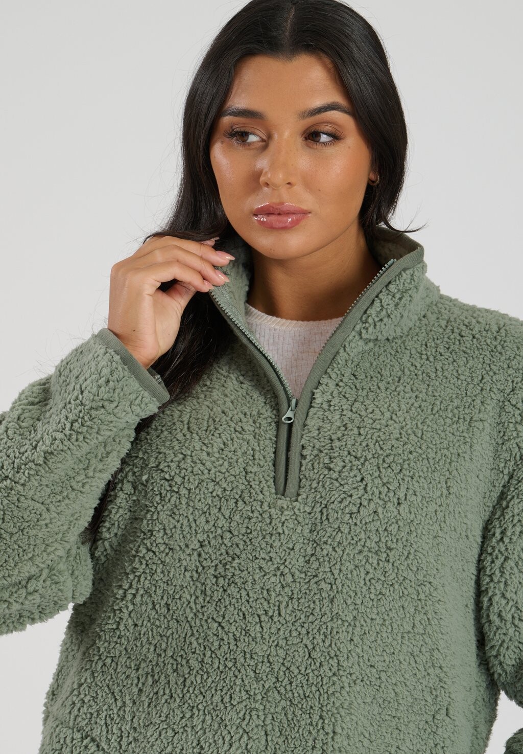 Флисовый джемпер 1/4 ZIP Loungeable, зеленый 
Флисовый джемпер 1/4 ZIP Loungeable, зеленый