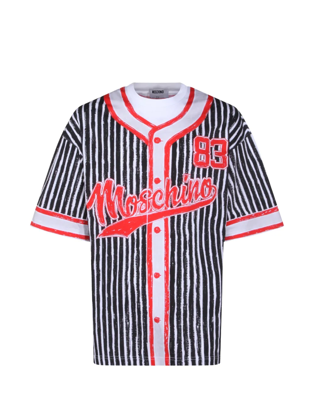 Поло с графическим узором в полоску Moschino, черный
Поло с графическим узором в полоску Moschino, черный