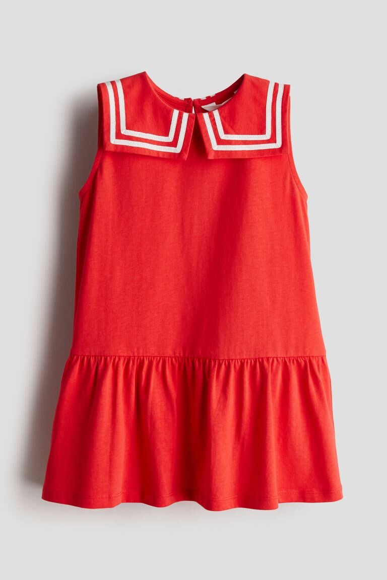 Матросское платье из хлопкового трикотажа H&M, красный
Матросское платье из хлопкового трикотажа H&M, красный