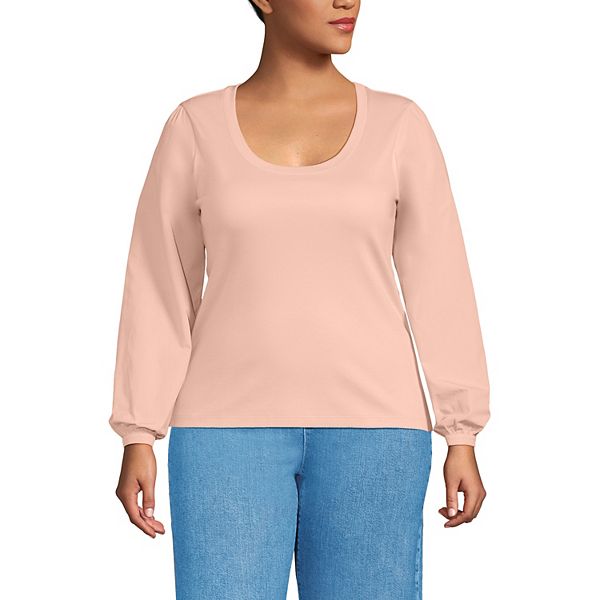 Топ с блузонными рукавами и круглым вырезом Plus size из интерлока Supima Lands' End, Tinted Peach
Топ с блузонными рукавами и круглым вырезом Plus size из интерлока Supima Lands' End, Tinted Peach