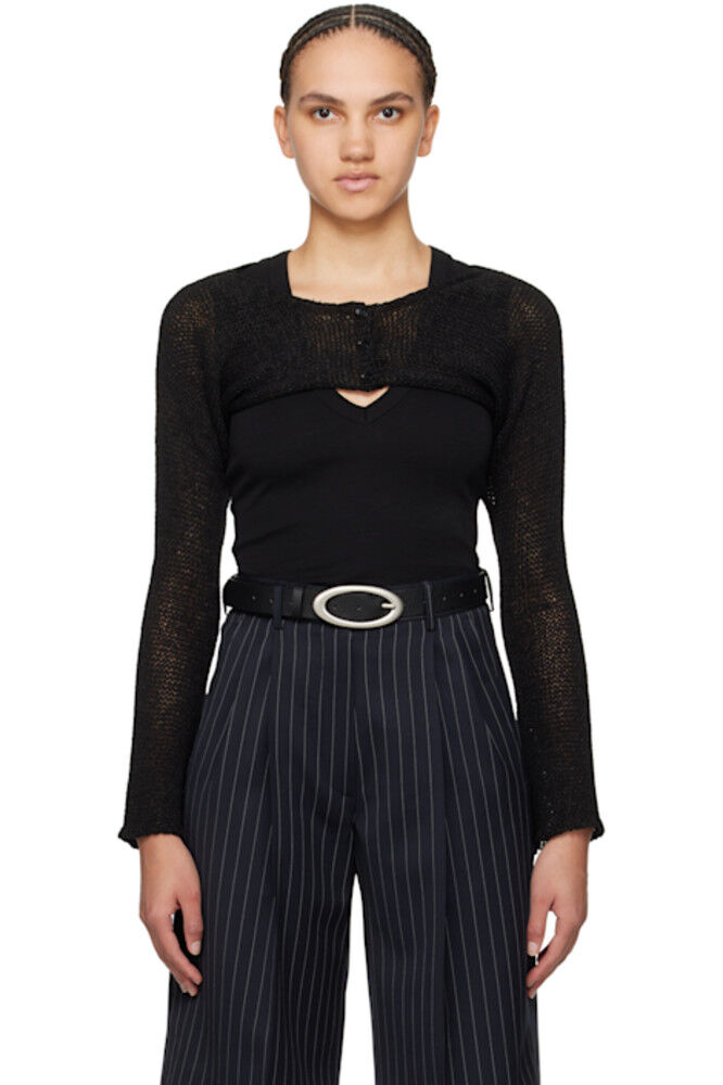 Эксклюзивный черный кардиган-болеро от SSENSE OPEN YY
Эксклюзивный черный кардиган-болеро от SSENSE OPEN YY