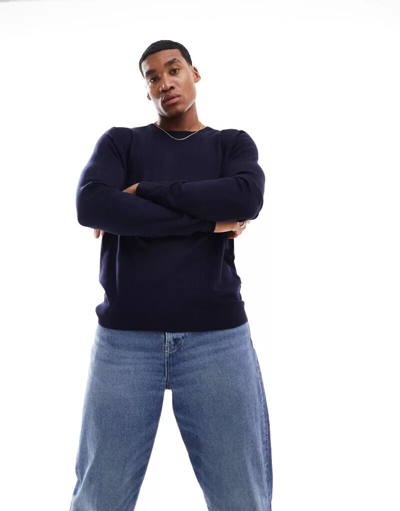 Темно-синий вязаный джемпер с круглым вырезом ONLY & SONS
Темно-синий вязаный джемпер с круглым вырезом ONLY & SONS