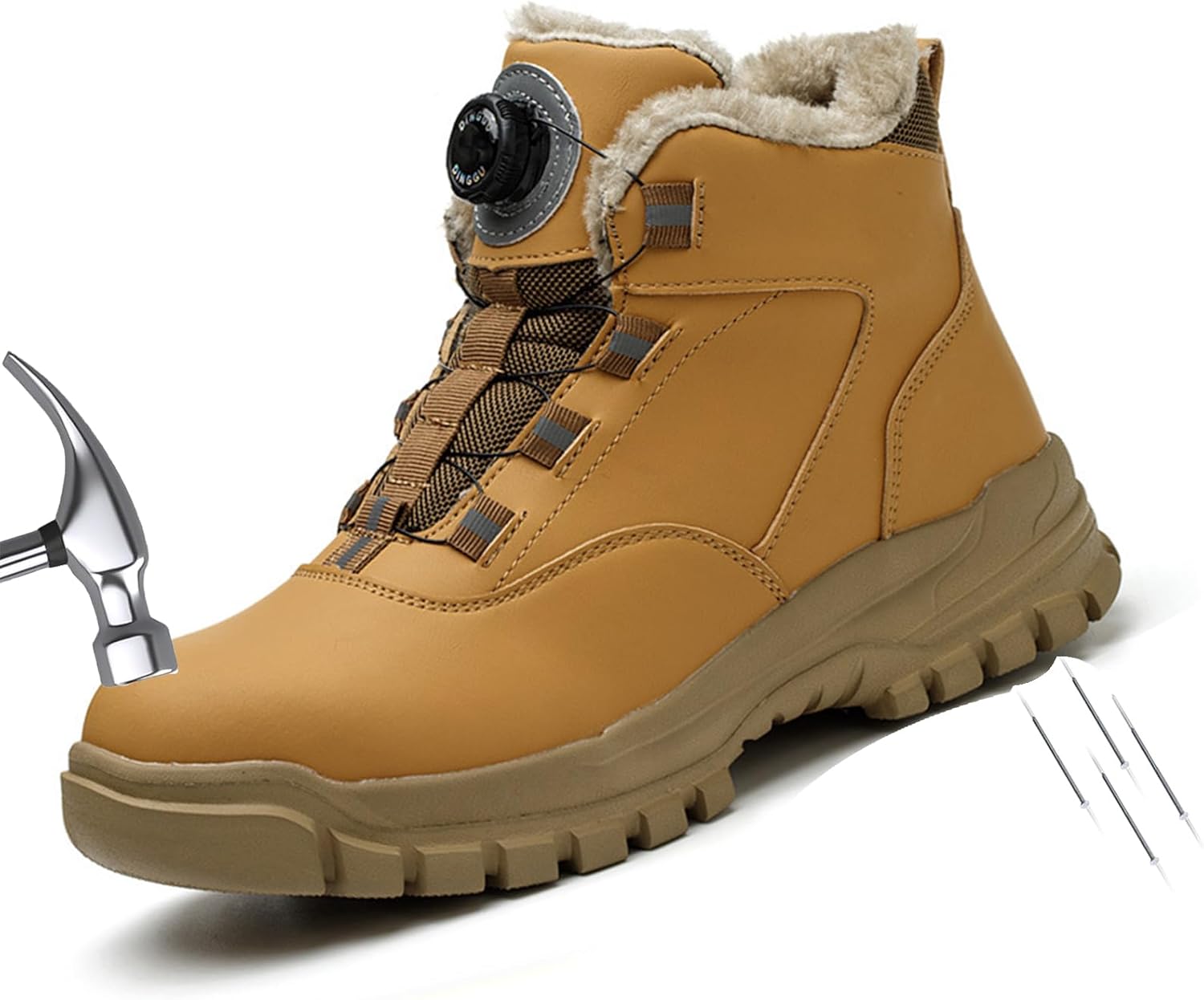 Зимние ботинки с стальным носком для мужчин и женщин, противопрокольные, безопасные зимние ботинки с противоскользящей подошвой и застежкой на поворотный клапан Generic, желтый
Зимние ботинки с стальным носком для мужчин и женщин, противопрокольные, безопасные зимние ботинки с противоскользящей подошвой и застежкой на поворотный клапан Generic, желтый