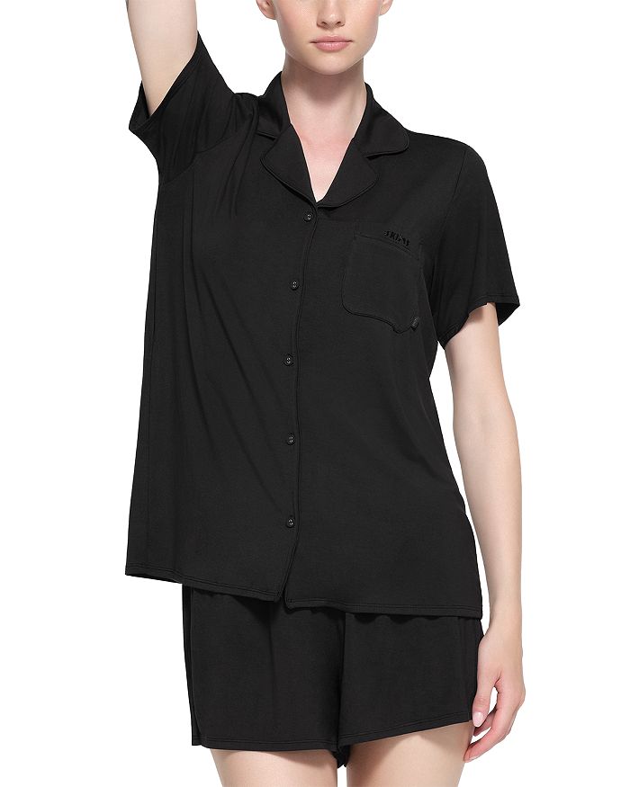 Пижамный комплект с коротким рукавом SKIMS, черный 
Пижамный комплект с коротким рукавом SKIMS, черный