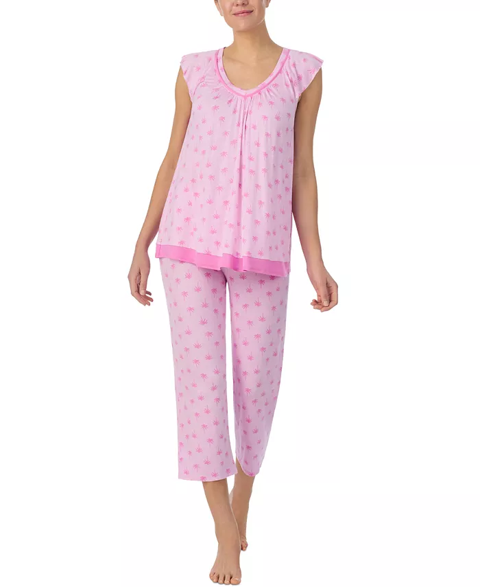 Женский укороченный комплект пижамы с V-образным вырезом и принтом Ellen Tracy, розовый
Женский укороченный комплект пижамы с V-образным вырезом и принтом Ellen Tracy, розовый