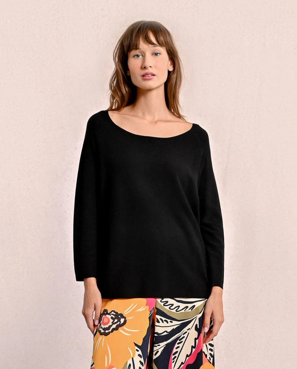 Женский свободный свитер с вырезом-лодочкой Molly Bracken, черный
Женский свободный свитер с вырезом-лодочкой Molly Bracken, черный