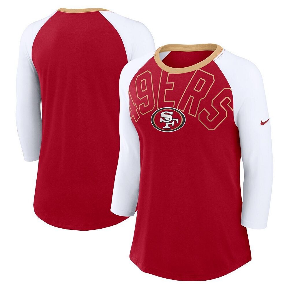 Женская футболка Nike Scarlet/White San Francisco 49ers Knockout Arch Raglan Tri-Blend с рукавами 3/4, красный
Женская футболка Nike Scarlet/White San Francisco 49ers Knockout Arch Raglan Tri-Blend с рукавами 3/4, красный