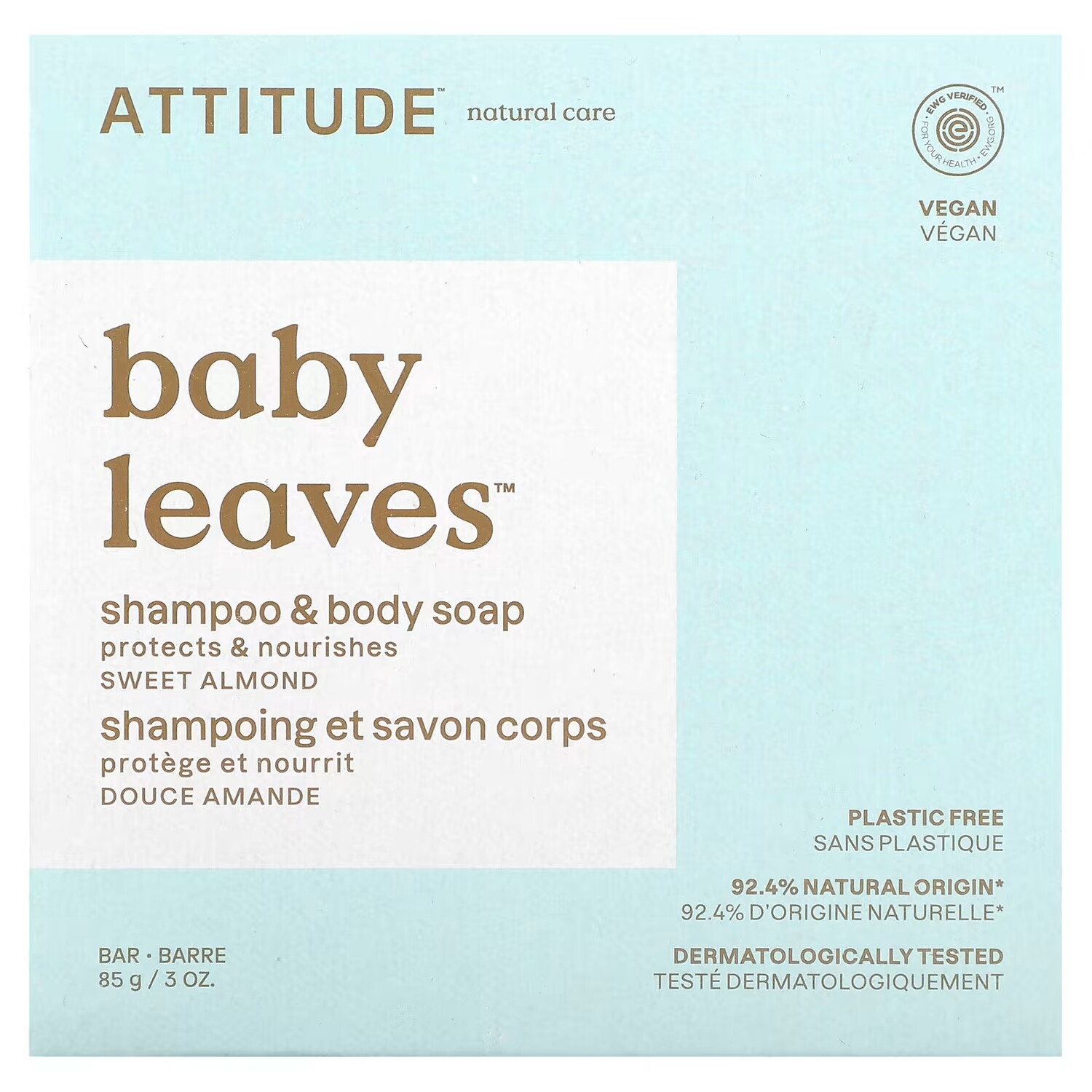 Шампунь и мыло для тела Attitude Baby Leaves сладкий миндаль, 85 г
Шампунь и мыло для тела Attitude Baby Leaves сладкий миндаль, 85 г