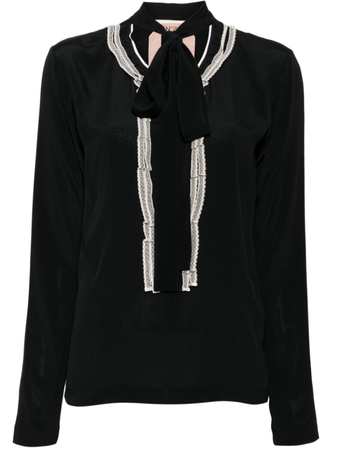 Nº21 блузка из твила с бантом, черный
Nº21 блузка из твила с бантом, черный