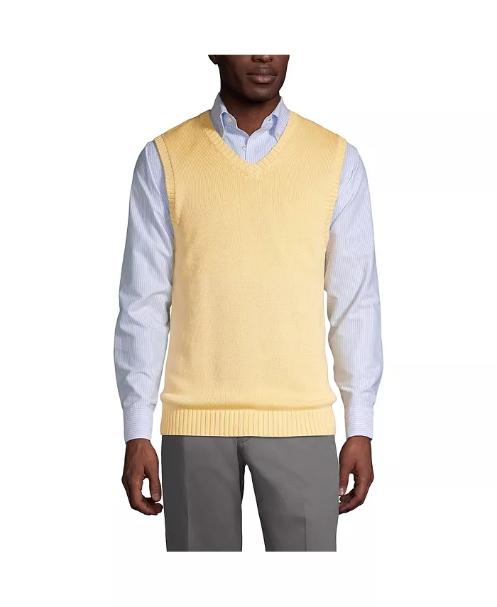Мужской свитер-жилет из хлопка и модала Lands' End, желтый
Мужской свитер-жилет из хлопка и модала Lands' End, желтый