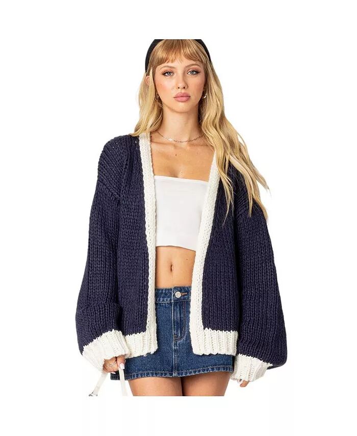 Женский контрастный кардиган крупной вязки Edikted, синий
Женский контрастный кардиган крупной вязки Edikted, синий