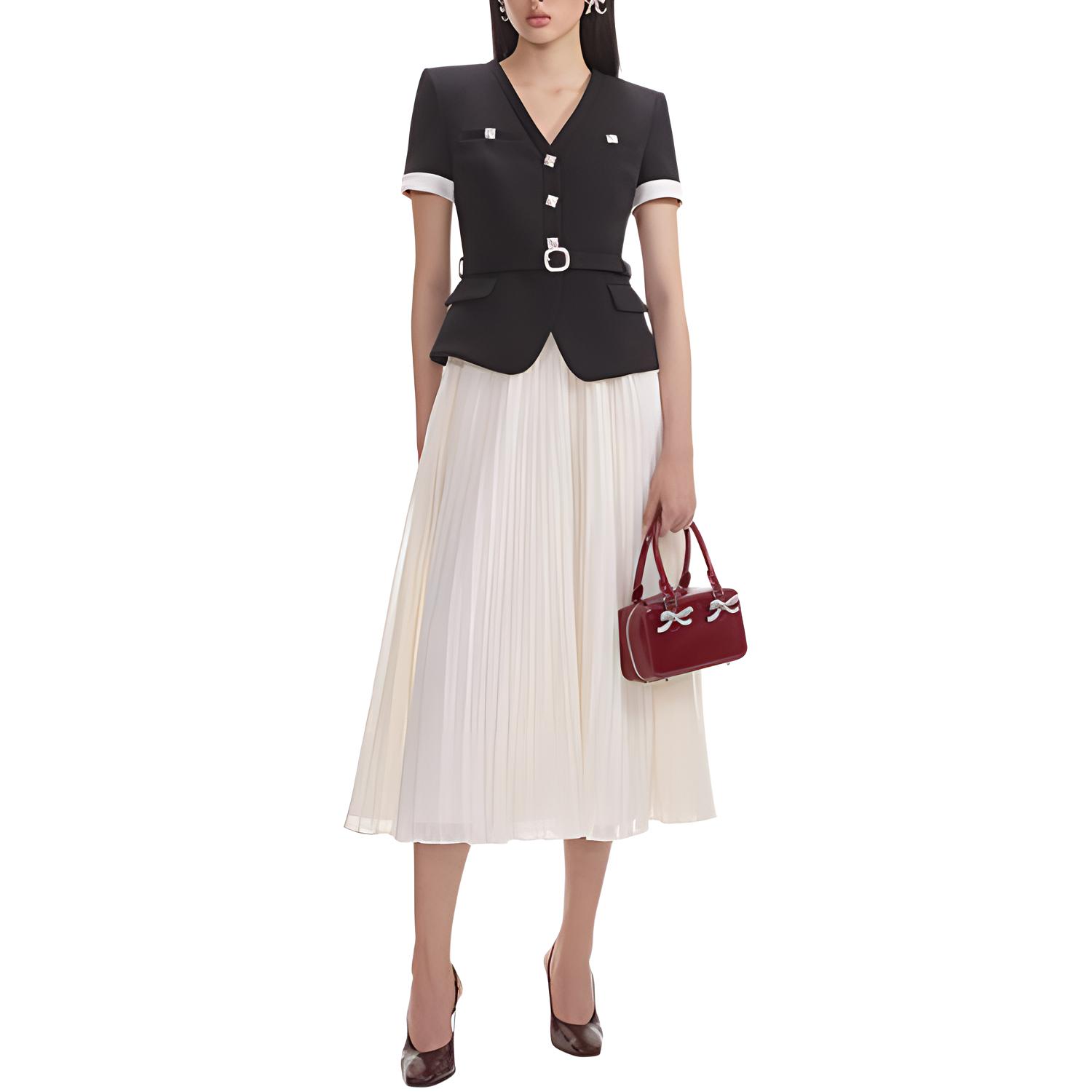 Self-portrait Женское платье с коротким рукавом Self portrait черно-белое
Self-portrait Женское платье с коротким рукавом Self portrait черно-белое