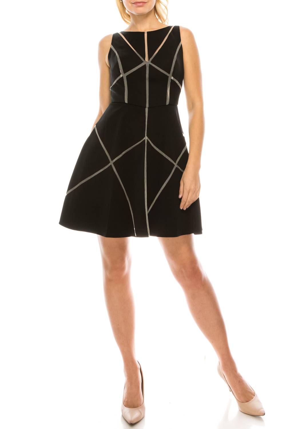 Черное платье для вечеринки с геометрическим кружевом без рукавов Aidan Mattox
Черное платье для вечеринки с геометрическим кружевом без рукавов Aidan Mattox