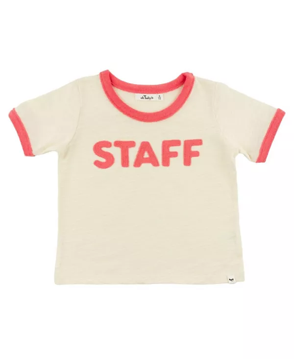 Футболка унисекс с аппликацией "staff" и принтом "billie slub ringer tee" - детская Oh Baby!, белый
Футболка унисекс с аппликацией "staff" и принтом "billie slub ringer tee" - детская Oh Baby!, белый