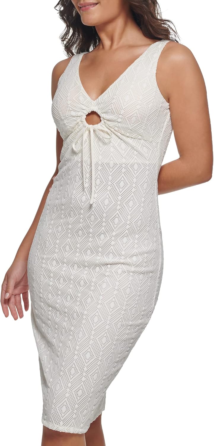 GUESS женское платье-футляр Geo Lace с деталью key hole, White
GUESS женское платье-футляр Geo Lace с деталью key hole, White