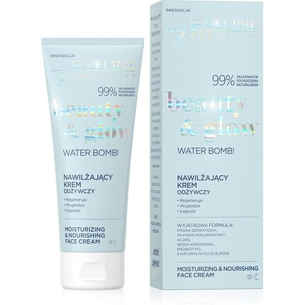 Eveline Beauty & Glow Water Bomb Увлажняющий питательный крем 75 мл, Eveline Cosmetics
Eveline Beauty & Glow Water Bomb Увлажняющий питательный крем 75 мл, Eveline Cosmetics