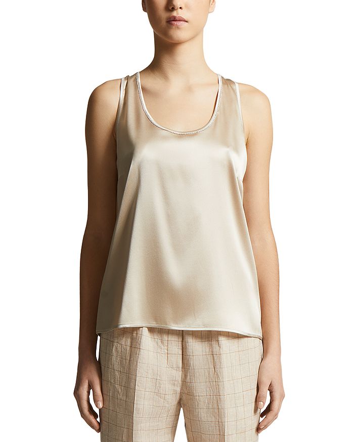 Камисоль с круглым вырезом из смесового шелка Peserico, золотой
Камисоль с круглым вырезом из смесового шелка Peserico, золотой