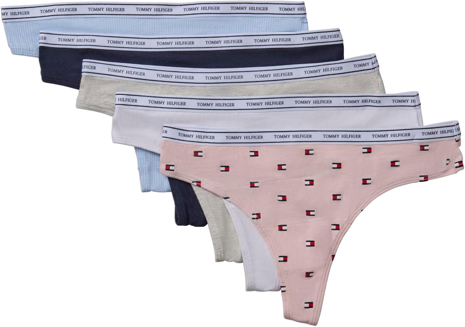 Женские классические хлопковые стринги Tommy Hilfiger с логотипом, 5 шт., Logo Flag/Brghtwhite/Icehthrgry/Skycpt/Th Pinstripe
Женские классические хлопковые стринги Tommy Hilfiger с логотипом, 5 шт., Logo Flag/Brghtwhite/Icehthrgry/Skycpt/Th Pinstripe