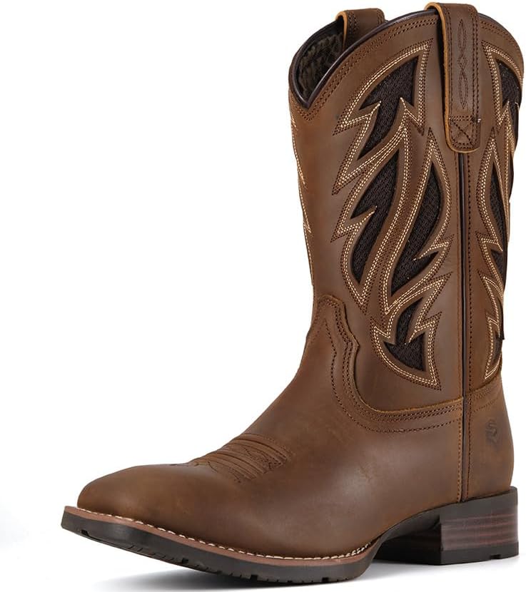 Мужские ковбойские сапоги SUREWAY - мужские вестерн-сапоги с квадратным носком, маслостойкие/противоскользящие, прочные классические сапоги на 25 см Wellington с мягким носком из натуральной кожи для работы, черный/коричневый
Мужские ковбойские сапоги SUREWAY - мужские вестерн-сапоги с квадратным носком, маслостойкие/противоскользящие, прочные классические сапоги на 25 см Wellington с мягким носком из натуральной кожи для работы, черный/коричневый