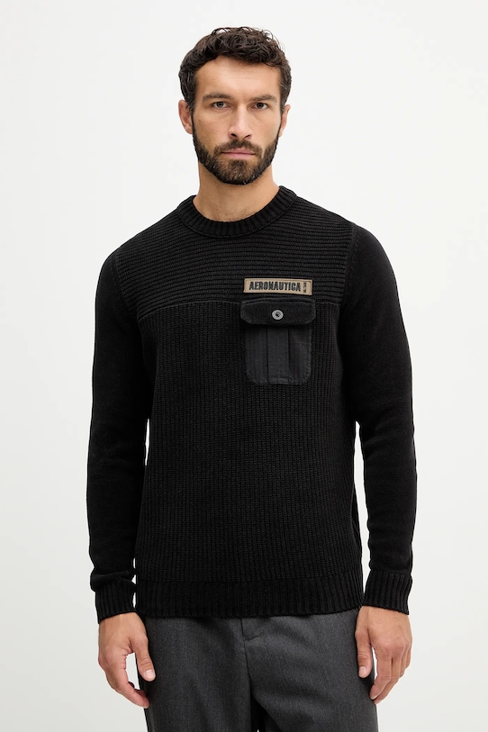 Хлопковый свитер Aeronautica Militare, черный
Хлопковый свитер Aeronautica Militare, черный