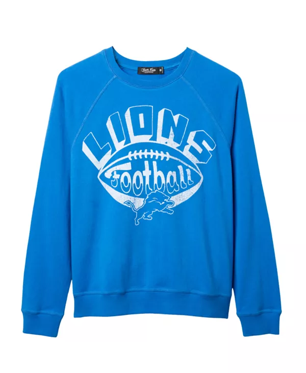 Женская флисовая футболка-реглан с изображением команды «Детройт Лайонс» (НФЛ). Junk Food Clothing, синий
Женская флисовая футболка-реглан с изображением команды «Детройт Лайонс» (НФЛ). Junk Food Clothing, синий
