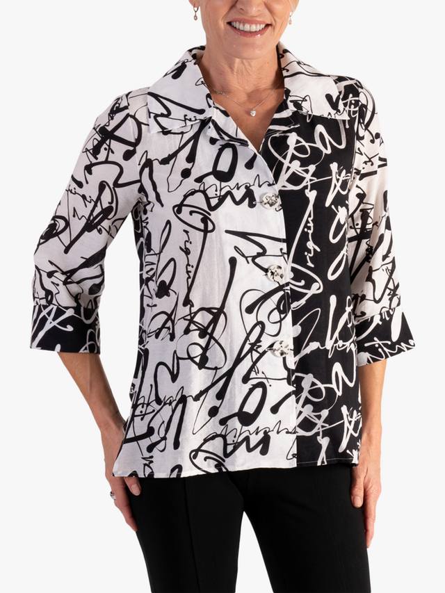 Рубашка с каллиграфическим принтом chesca, белый/черный
Рубашка с каллиграфическим принтом chesca, белый/черный