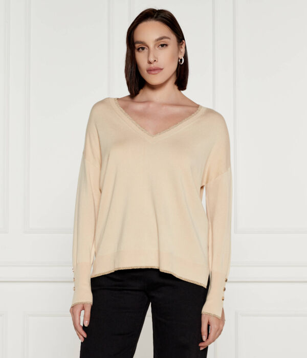 Свитер женский Liu Jo свободный с v-образным вырезом, бежевый
Свитер женский Liu Jo свободный с v-образным вырезом, бежевый