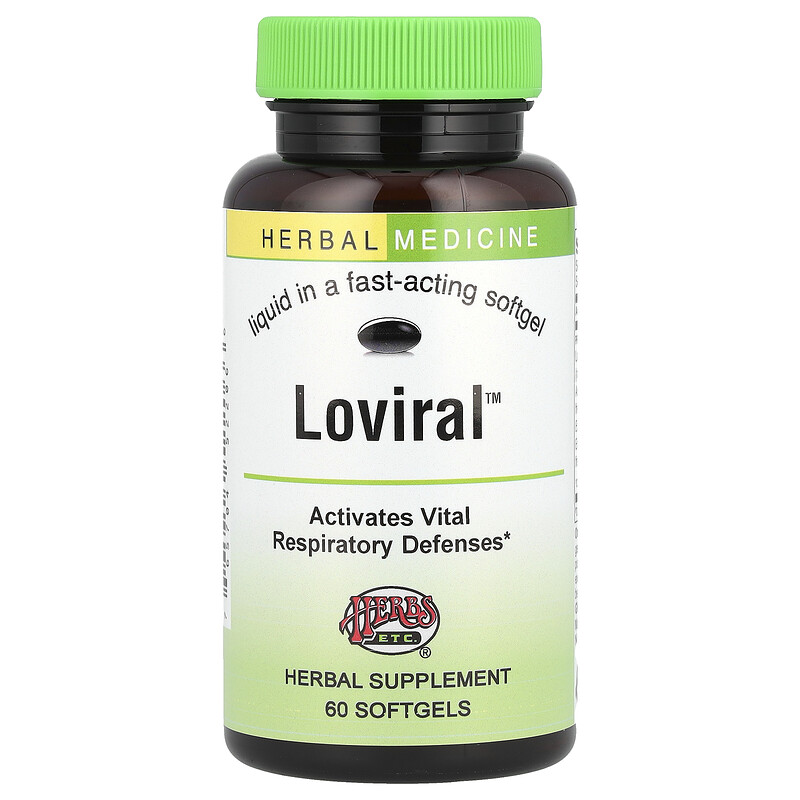 Herbs Etc., Loviral , 60 мягких таблеток
Herbs Etc., Loviral , 60 мягких таблеток