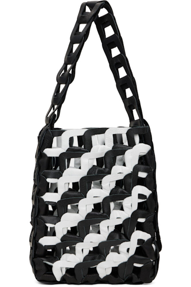 Сумка-тоут среднего размера со ссылками черного и белого цвета SC103 
Сумка-тоут среднего размера со ссылками черного и белого цвета SC103