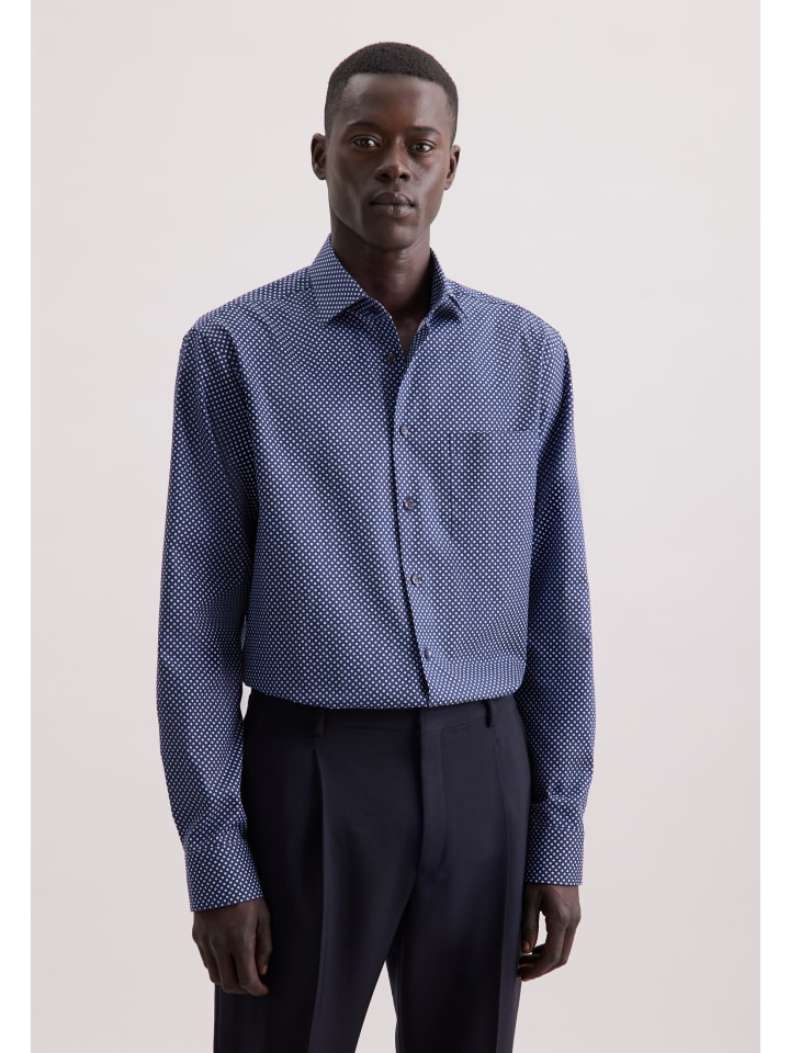 Деловая рубашка, стандартного размера, темно-синего цвета Seidensticker
Деловая рубашка, стандартного размера, темно-синего цвета Seidensticker