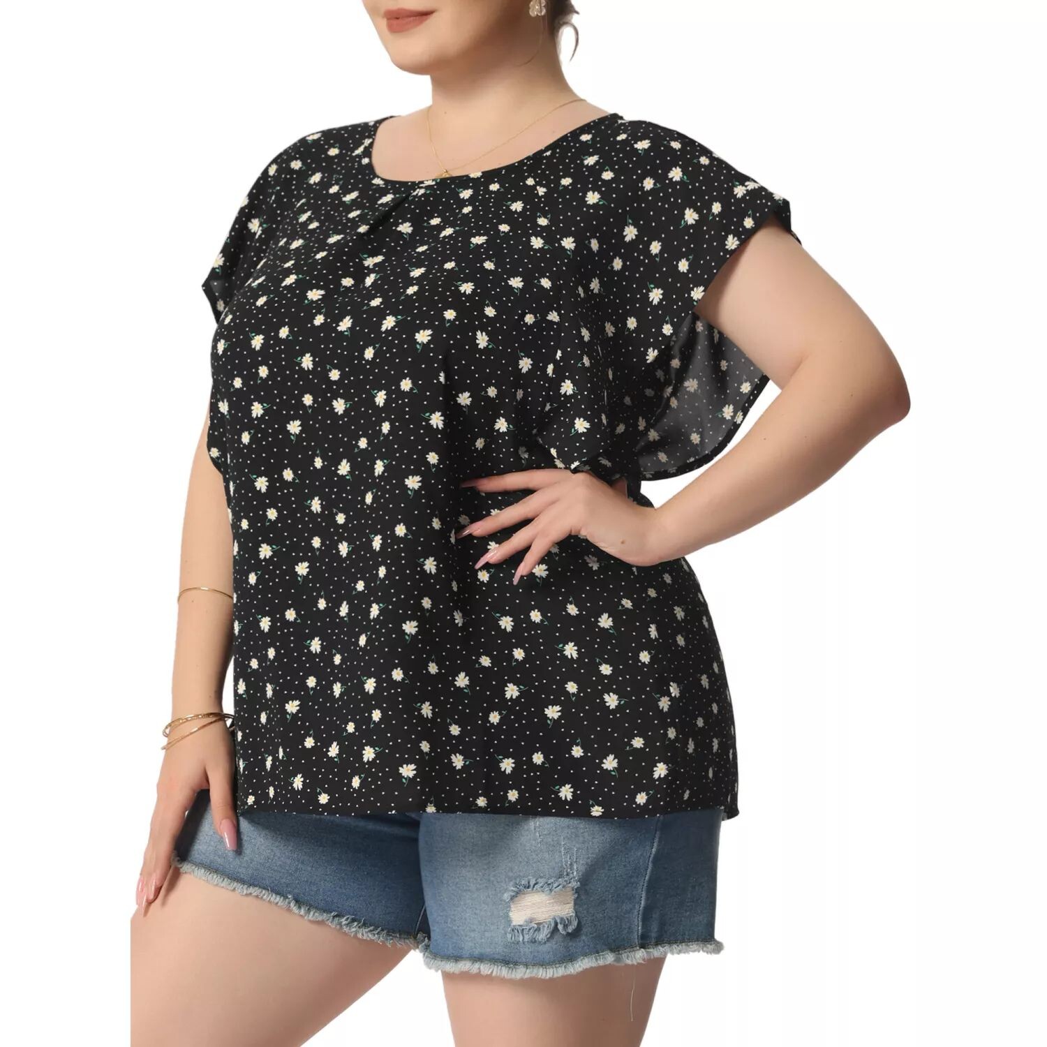 Женский шифоновый топ больших размеров, весенний топ с рюшами и рукавами в горошек Agnes Orinda, черный/белый
Женский шифоновый топ больших размеров, весенний топ с рюшами и рукавами в горошек Agnes Orinda, черный/белый