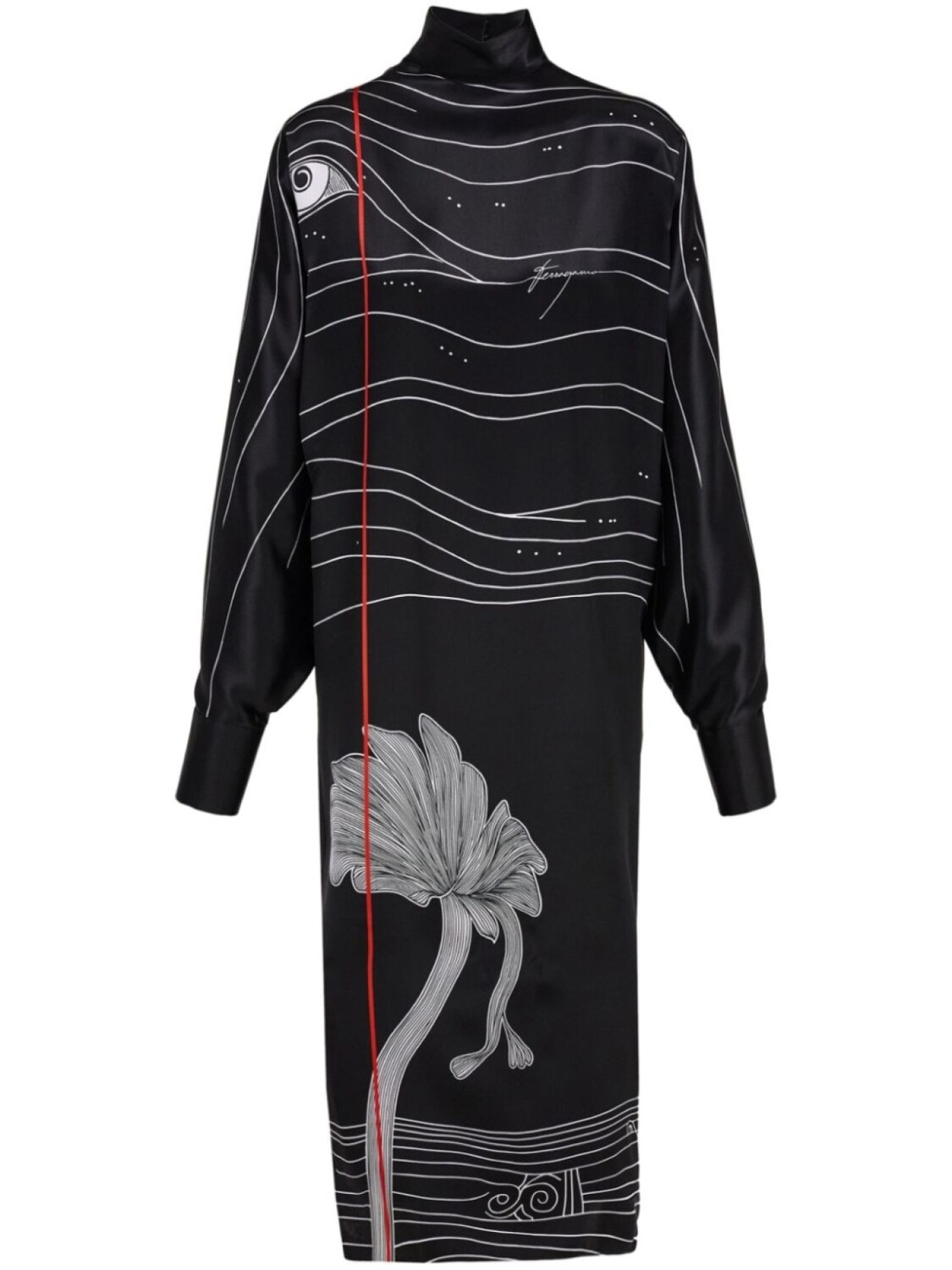 Платье из атласа с принтом Ferragamo Spirit
Платье из атласа с принтом Ferragamo Spirit