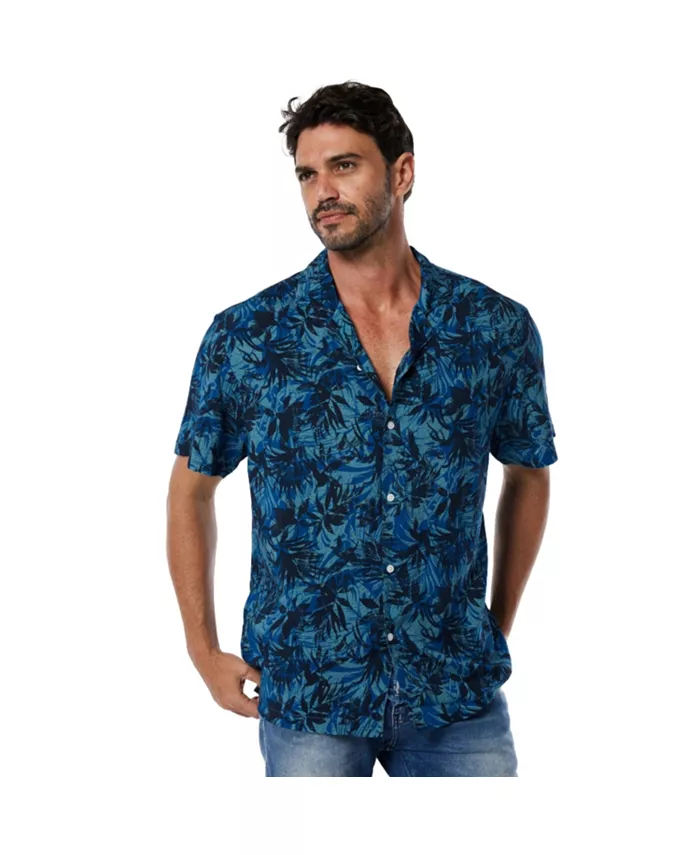 Мужская повседневная гавайская рубашка с коротким рукавом на пуговицах Mio Marino, синий
Мужская повседневная гавайская рубашка с коротким рукавом на пуговицах Mio Marino, синий