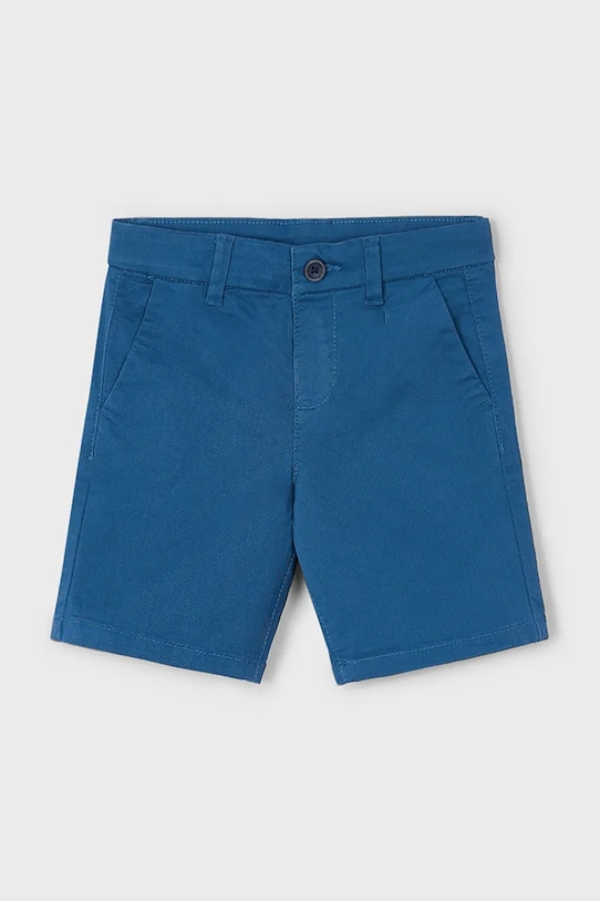 Детские шорты из хлопкового саржевого материала Basic Mayoral, синий 
Детские шорты из хлопкового саржевого материала Basic Mayoral, синий