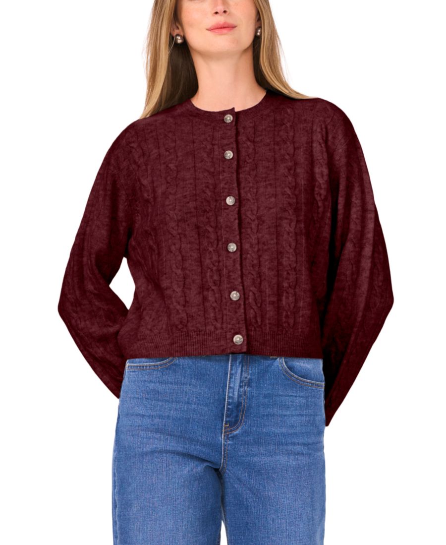 Женский кардиган с длинными рукавами и круглым вырезом 1STATE, Windsor Wine
Женский кардиган с длинными рукавами и круглым вырезом 1STATE, Windsor Wine
