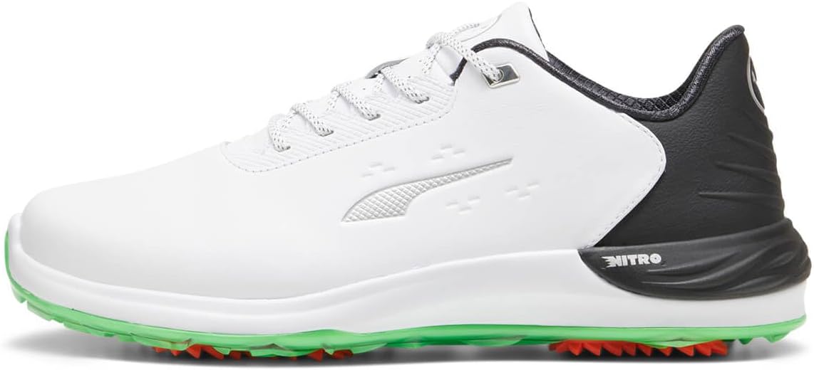 Мужская обувь для гольфа PUMA, белый/черный/зеленый
Мужская обувь для гольфа PUMA, белый/черный/зеленый