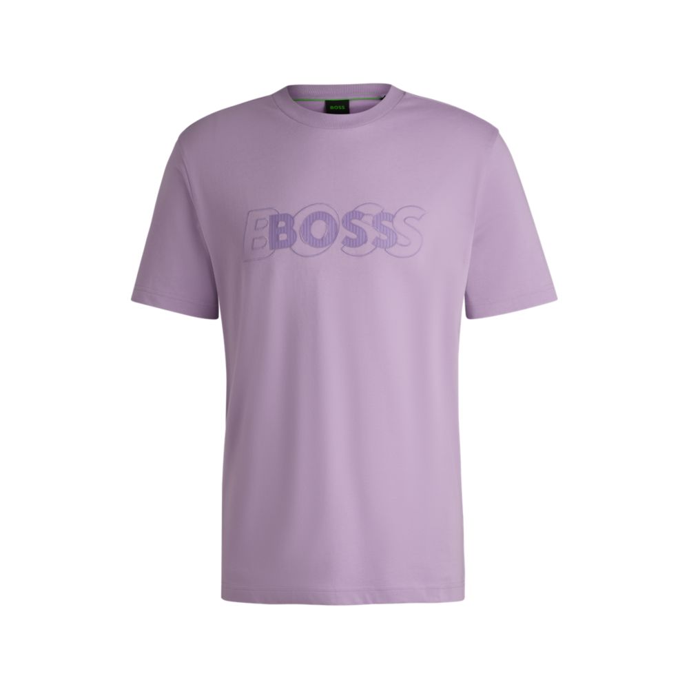 Футболка из хлопкового джерси с двойным логотипом BOSS, светло-фиолетовый
Футболка из хлопкового джерси с двойным логотипом BOSS, светло-фиолетовый
