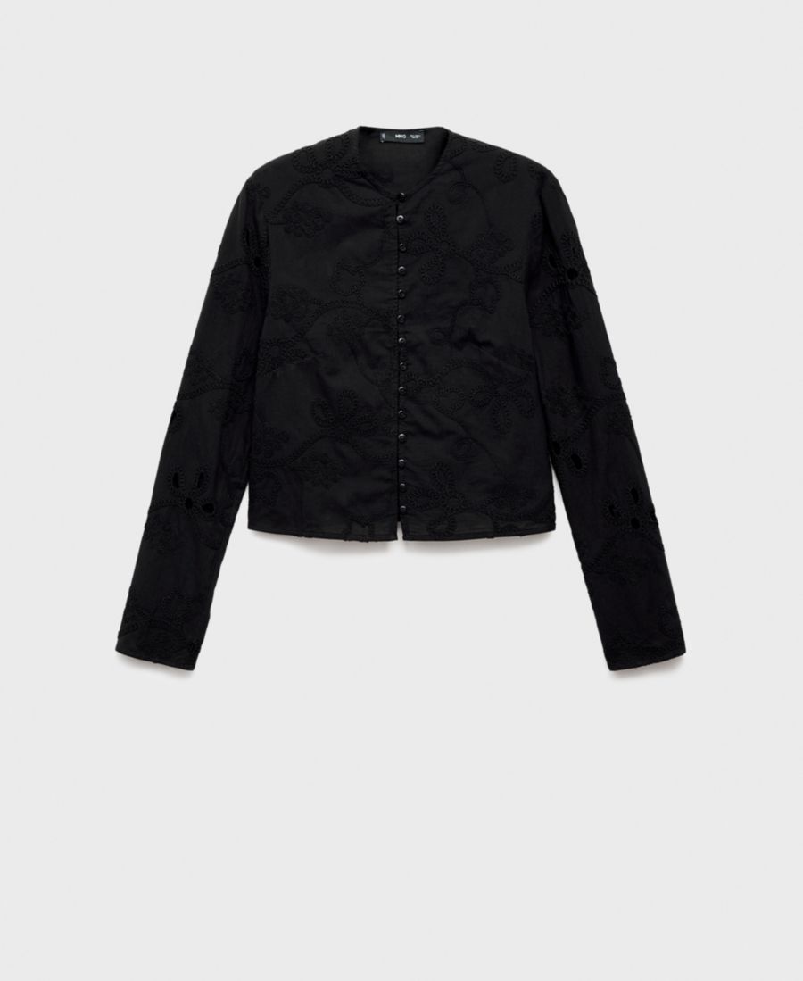 Женская блузка с вышитыми пуговицами MANGO, Black
Женская блузка с вышитыми пуговицами MANGO, Black