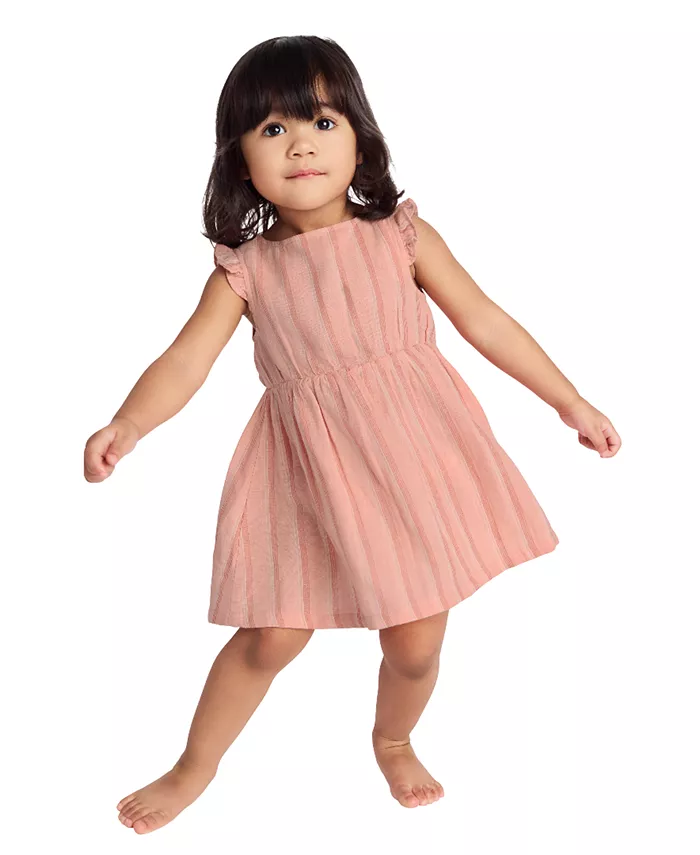 Комплект для девочек из 2 предметов: платье и шортики-блумеры в полоску из газы Calvin Klein
Комплект для девочек из 2 предметов: платье и шортики-блумеры в полоску из газы Calvin Klein