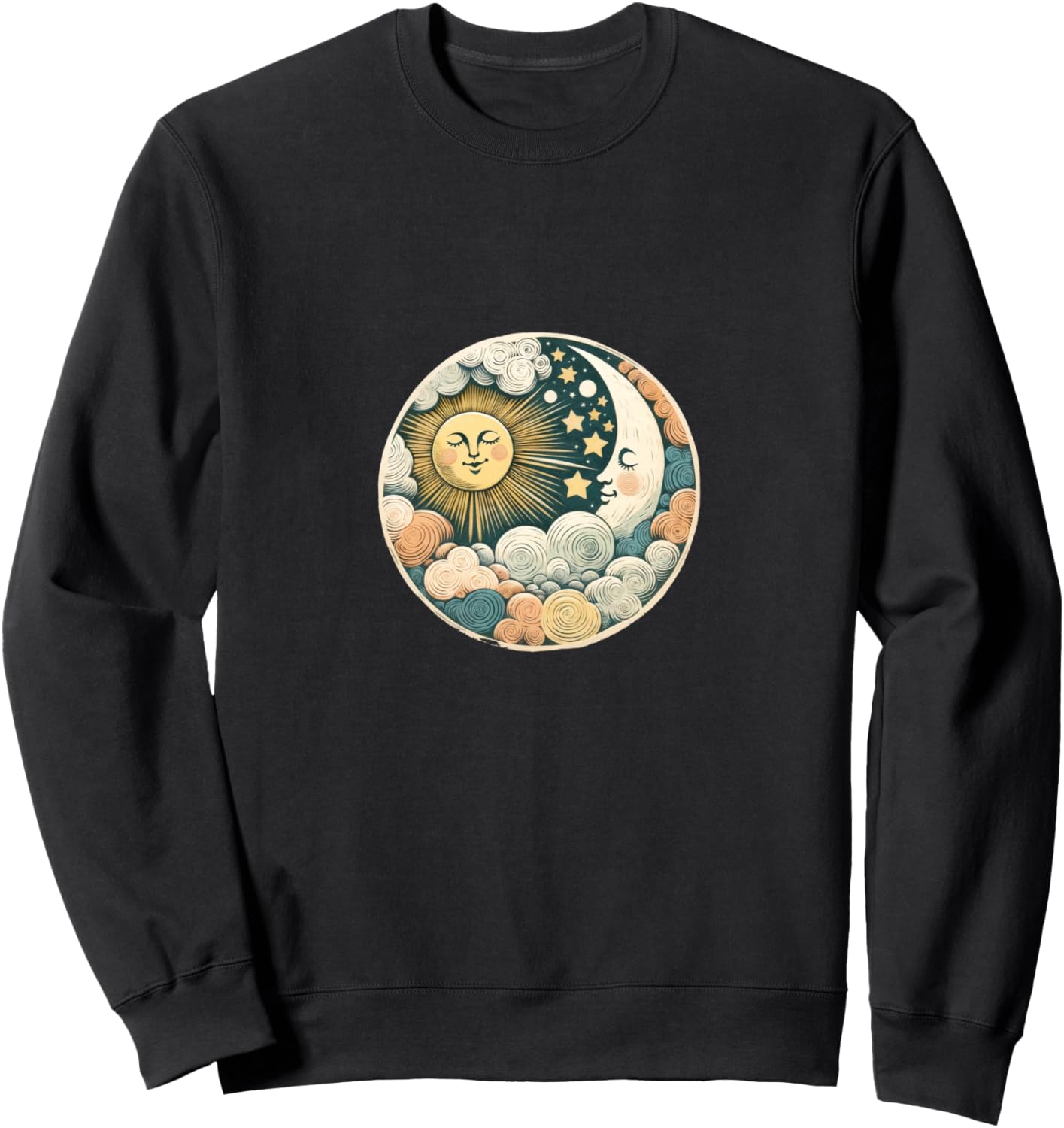 Ретро-толстовка с изображением луны и солнца Retro Moon Child Arts, черный
Ретро-толстовка с изображением луны и солнца Retro Moon Child Arts, черный