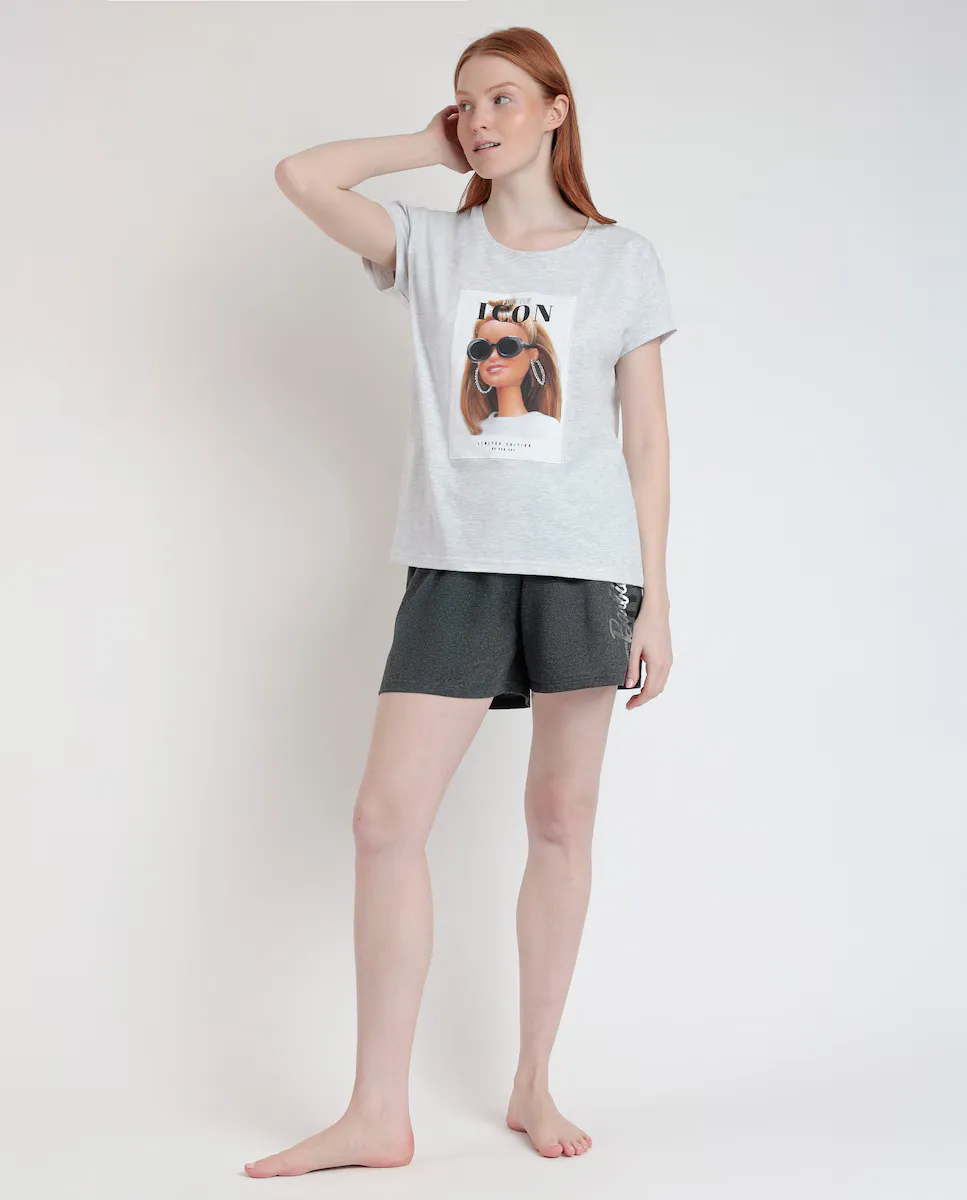 Женская короткая пижама серого цвета Barbie, серый
Женская короткая пижама серого цвета Barbie, серый