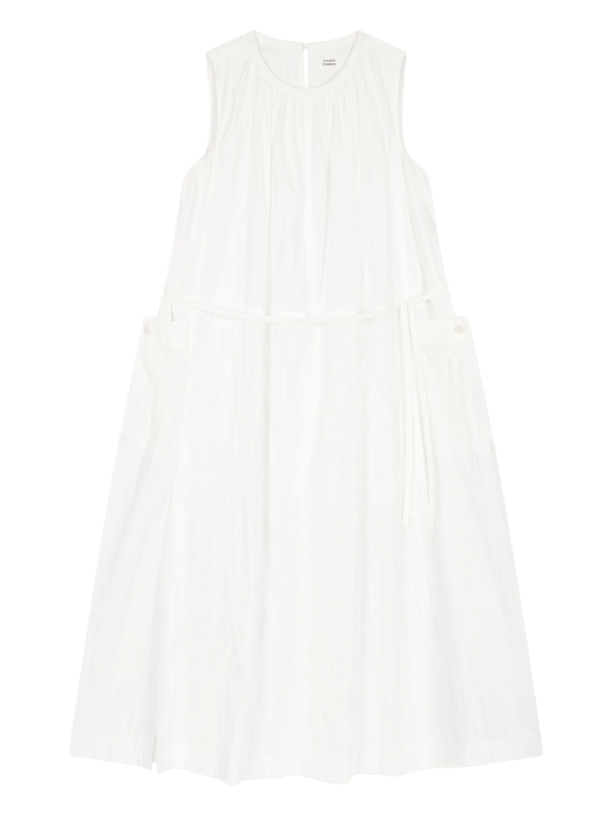 Платье без рукавов со складками Studio Tomboy, белый
Платье без рукавов со складками Studio Tomboy, белый