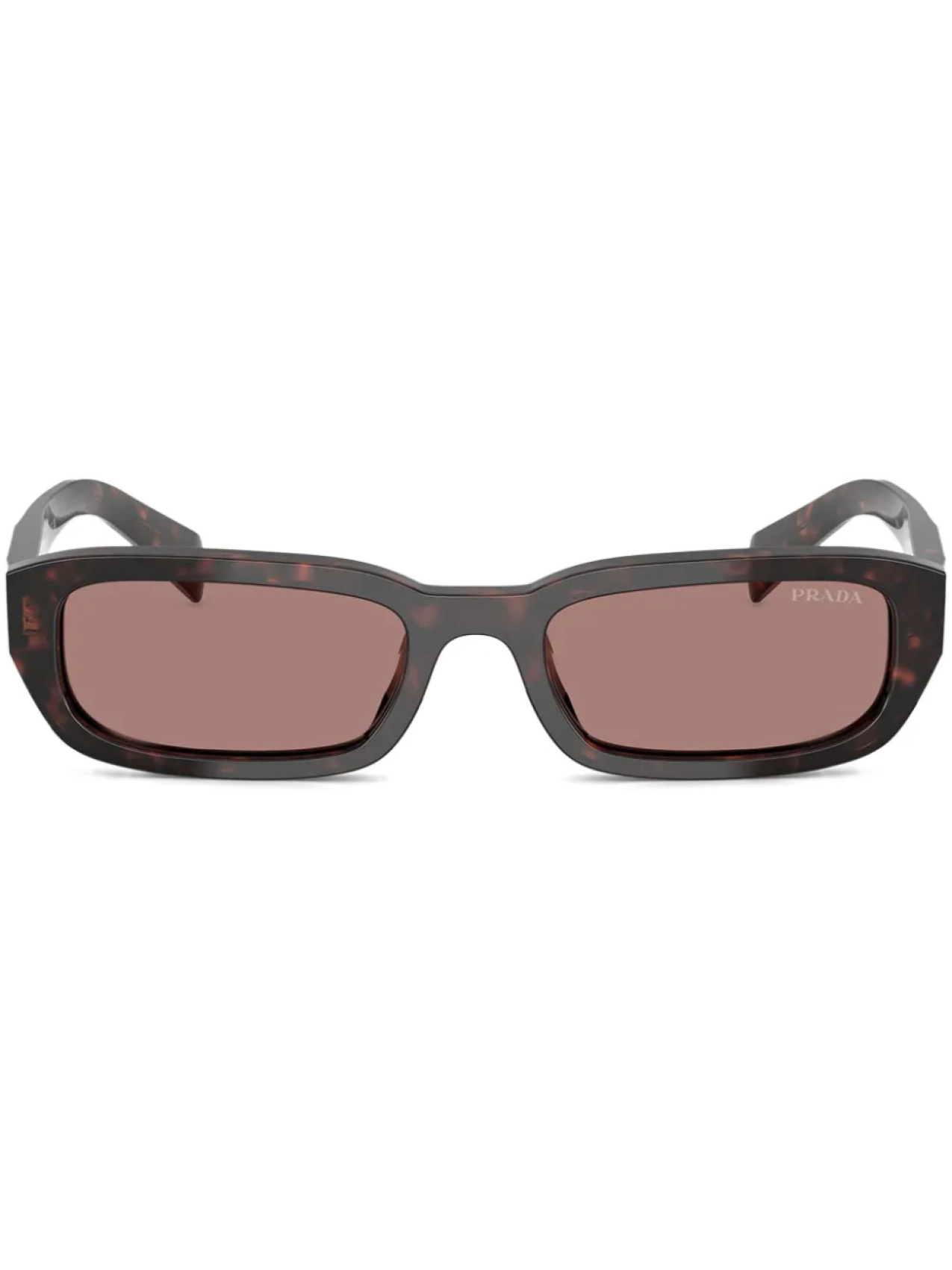 Prada Eyewear солнцезащитные очки в прямоугольной оправе, коричневый 
Prada Eyewear солнцезащитные очки в прямоугольной оправе, коричневый