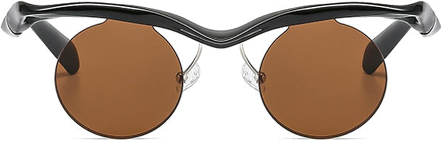 Солнцезащитные очки Willochra в маленькой круглой оправе в стиле панк для женщин и мужчин, роскошные винтажные солнцезащитные очки без оправы для женщин, защита от УФ-излучения UV400, Black Brown
Солнцезащитные очки Willochra в маленькой круглой оправе в стиле панк для женщин и мужчин, роскошные винтажные солнцезащитные очки без оправы для женщин, защита от УФ-излучения UV400, Black Brown